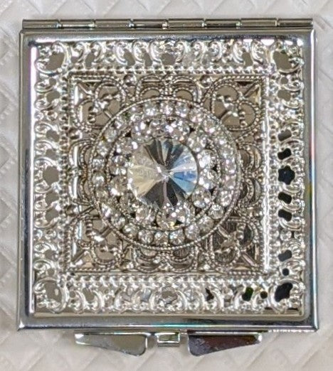 Filigree Crystal Compact Mirror