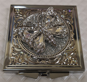 Crystal Butterfly Compact Mirror