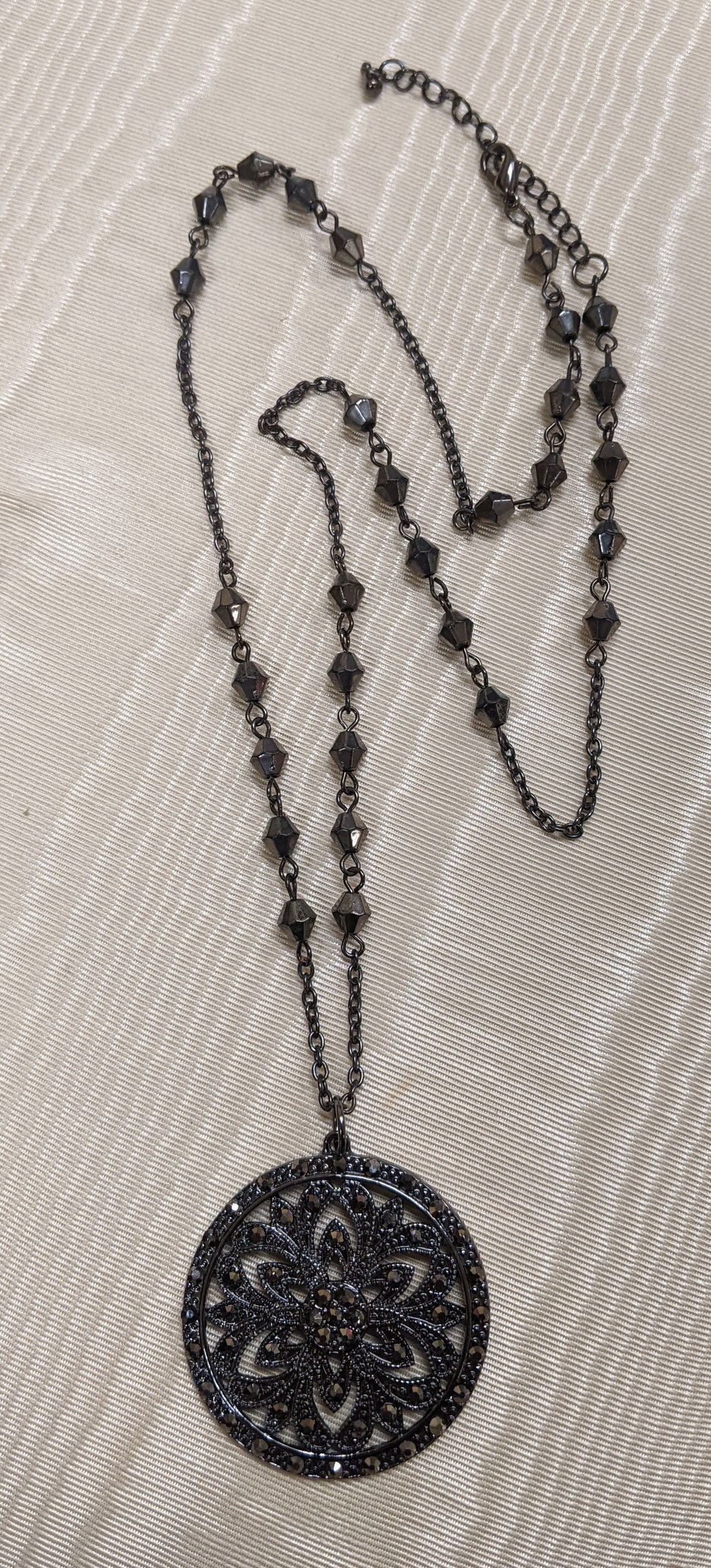 Ornate Gunmetal Necklace