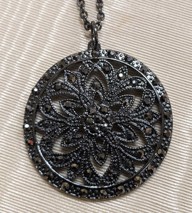 Ornate Gunmetal Necklace