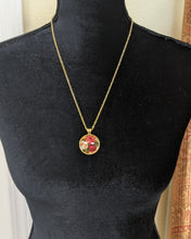 Load image into Gallery viewer, Roses In Bloom Glass Pendant Necklace (Gold)
