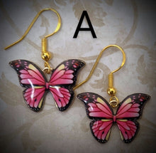 Load image into Gallery viewer, Enamel Butterfly Earrings
