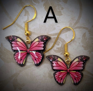 Enamel Butterfly Earrings