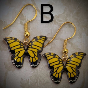 Enamel Butterfly Earrings