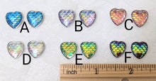 Load image into Gallery viewer, Mermaid Scale Heart Stud Earrings
