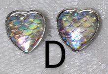 Load image into Gallery viewer, Mermaid Scale Heart Stud Earrings
