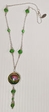 Load image into Gallery viewer, Green Peacock Feather Necklace
