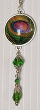 Load image into Gallery viewer, Green Peacock Feather Necklace
