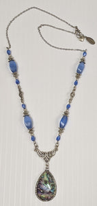 Blue Cat's Eye Pendant Necklace