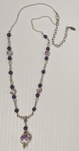 Load image into Gallery viewer, Purple Rose Drop Necklace
