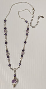 Purple Rose Drop Necklace