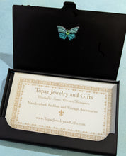 Load image into Gallery viewer, Bejeweled Butterfly Business Card Case
